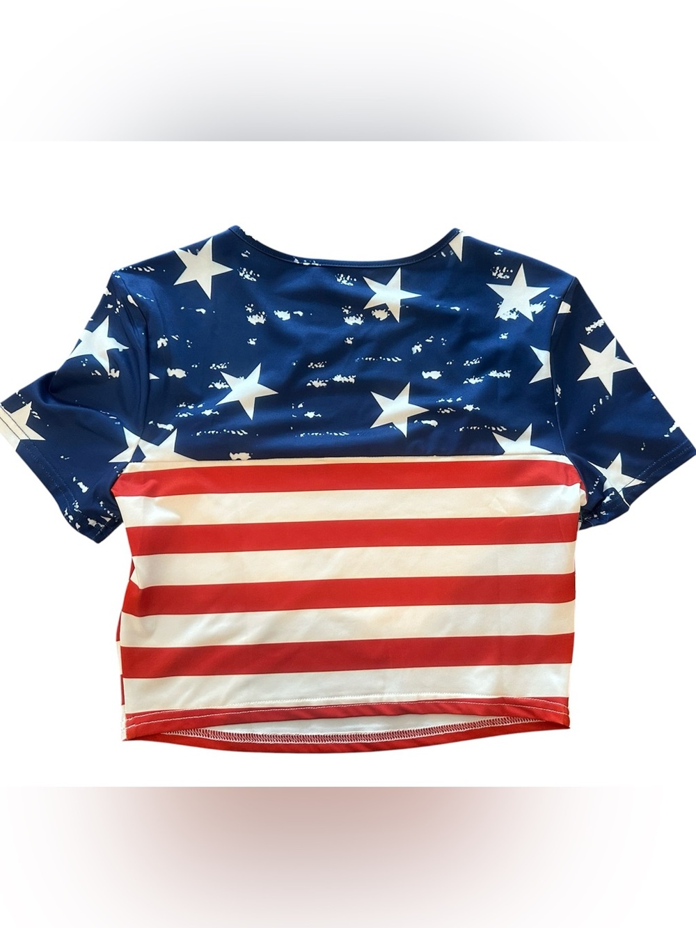 Patriotic Stars & Stripes Crop Top - Red White Blue
